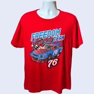 Celebrate! XL Patriotic Freedom Racing Team Graphic Tee Red